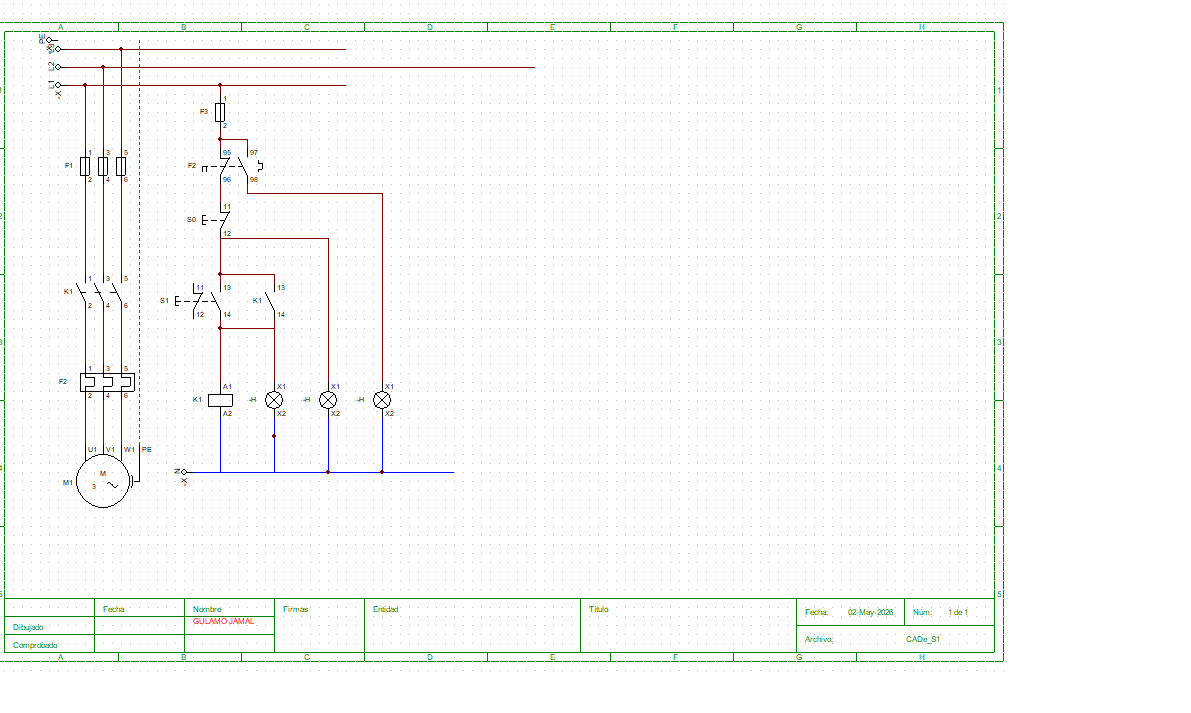 Diagrama do circuito de arranque directo de motor trifásico